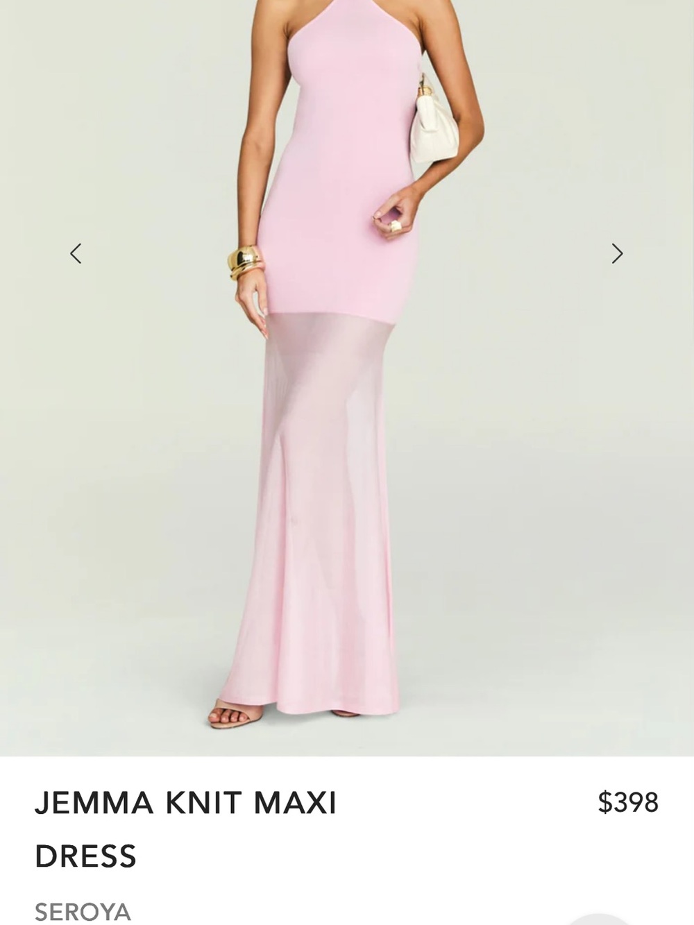 SER.O.YA Jemma Knit Maxi Dress in Light Pink
